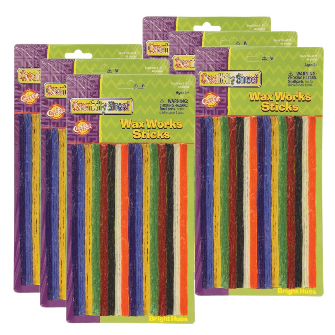 Creativity Street® Bright Colors Wax Works Sticks, 6 Packs of 48